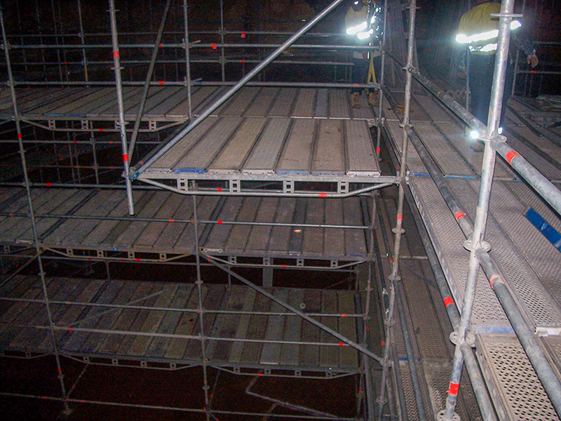 Scaffolding used in a Gladstone project, with an emphasis on safety