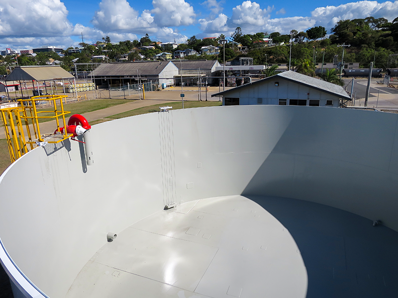 AFTER Coating: Fire water tank restoration in Gladstone, QLD